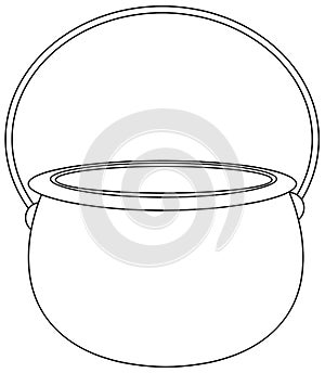 Magic potion bowl doodle outline for colouring