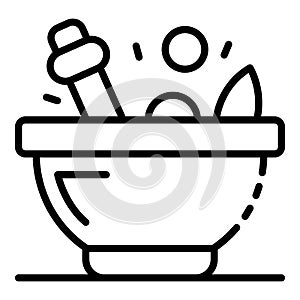 Magic potion bowl icon, outline style