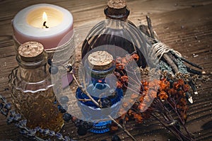 Magic potion. Phytotherapy. Alternative herbal medicine. Shaman. Druidism.