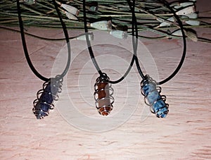 Magic protective stones pendants for witches