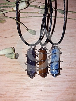 Magic protective stones pendants for witches