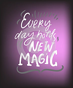 Magic quotes set for your design. Hand lettering illustrations