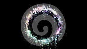 Magic rainbow wisp bolts screen loopable overlay circle frame colored particle motion graphics for logo animation