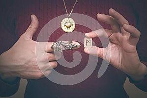 Magic runes for future reading and divination. Runestone reading.