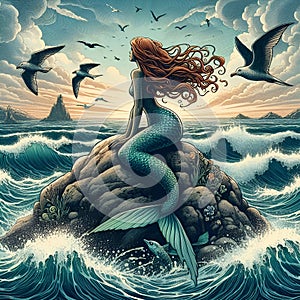 The Magic of the Sea: Mermaid and the Flying Birds
