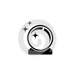 Magic Shiny Crystal Ball, Prediction Orb Flat Vector Icon