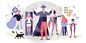 Magic Show Flat Illustration