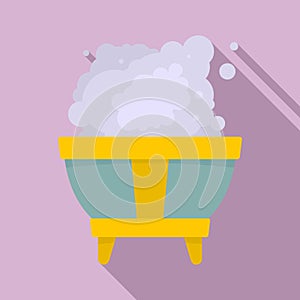 Magic smoke bowl icon, flat style