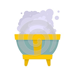 Magic smoke bowl icon, flat style