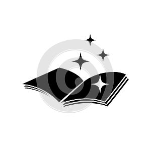 Magic spell book icon isolated on white background