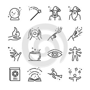 Magic and spell icons set