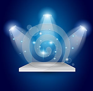 Magic Spotlights with Blue rays and glowing effect