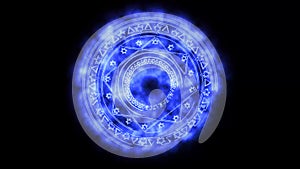 Magic star blue energy rotate slow appear abstract design technology for advertisement