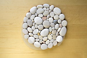 Magic stone circle shape, real mandala made of stones