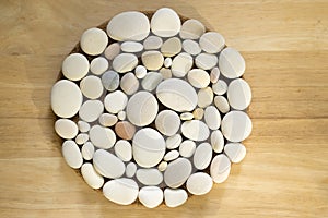 Magic stone circle shape, real mandala made of stones