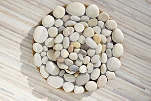 Magic stone circle shape, real mandala made of stones