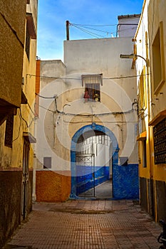 The magic streets of Morocco. Small street in the old city of Sale