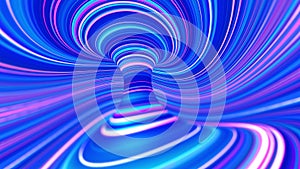 Magic swirl lines, fantasy wave data flow. Abstract whirlpool of rays 3D illustration