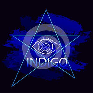 Magic symbol indigo blue bright colorful spots