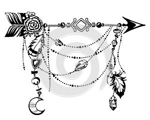 Magic symbolic art in boho style