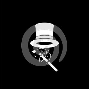 Magic top hat icon isolated on dark background