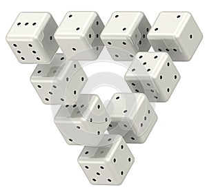 The magic triangle of dice