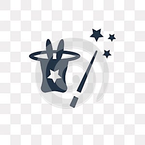 Magic trick vector icon isolated on transparent background, Magi