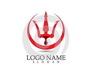 Magic trident red logo and symbols template vector