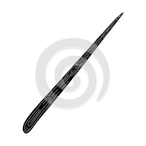 Magic wand black, cartoon isolated on white background, vector illustration for design and decor, Halloween