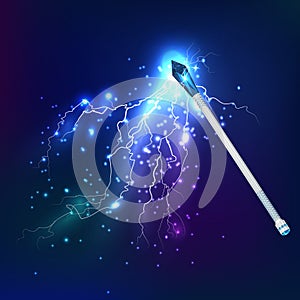 Magic Wand With Electric Discharge Effect