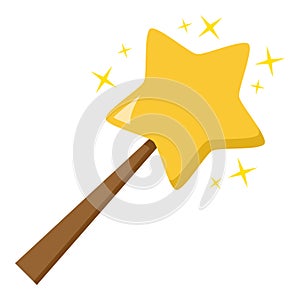 Magic Wand Flat Icon Isolated on White