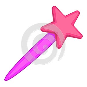 Magic wand icon, cartoon style