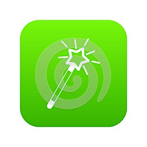 Magic wand icon digital green