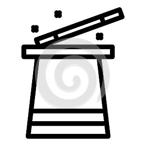 Magic wand icon outline vector. Magician hat