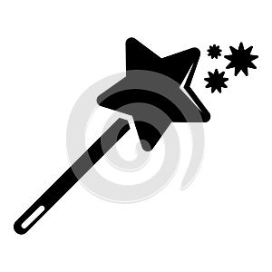Magic wand icon, simple black style