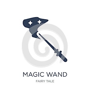 Magic wand icon. Trendy flat vector Magic wand icon on white background from Fairy Tale collection