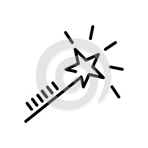 Magic wand icon vector isolated on white background, Magic wand