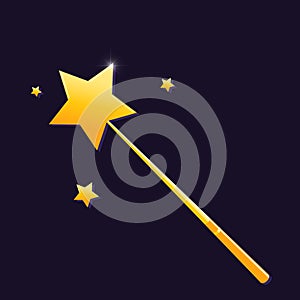 The magic wand icon. Yellow glowing star on a dark purple background.