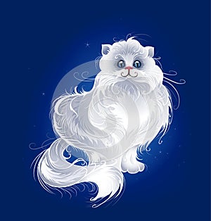 Magic white Persian cat