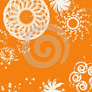 Magic white twirl on a orange background