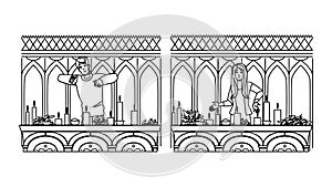 magic witchcraft altar vector