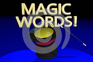 Magic Words Command Magician Hat Wand photo