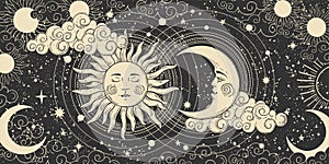 Formato pubblicitario destinato principalmente all'uso sui siti web astrologia celeste alchimia. celeste arte zodiaco, dispositivi da l'universo Luna crescente 