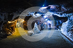 Magical blue light inside Khewra salt mine