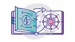 Magical Book of Knowledge and Arcane Power Secrets, vector design Generative AI