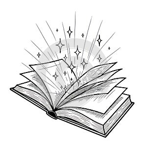 Magical Book with Sparkling Elements