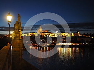 Magical and charming Prague in the evening full of romantic atmosphere