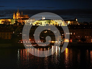 Magical and charming Prague in the evening full of romantic atmosphere