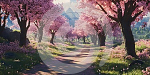 Magical Cherry Blossom Path