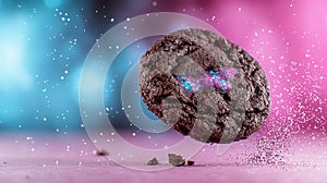 Magical chocolate cookie with galaxy filling